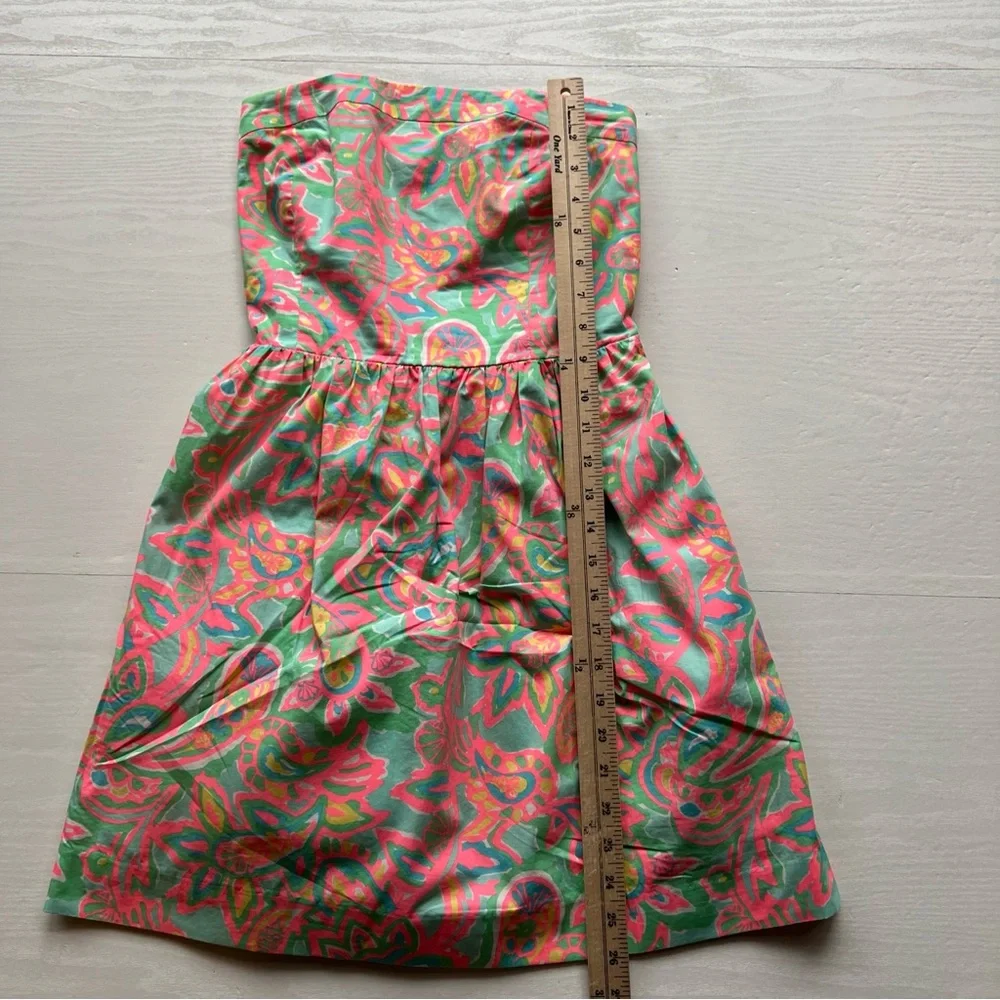 Lilly Pulitzer Chandie Strapless Dress Womens Small Make A Splash Sand Bar - Picture 6 of 14